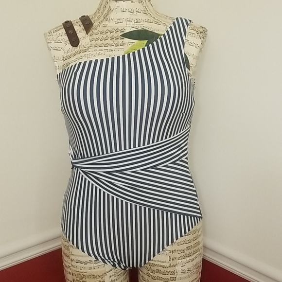 Coastal Blue Other - COASTAL BLUE STRIPED ONE PIECE SWIMSUIT